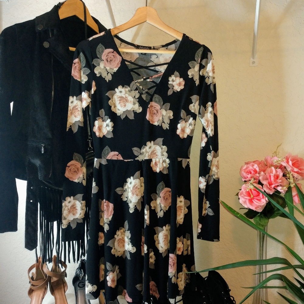 Floral long sleeve dress